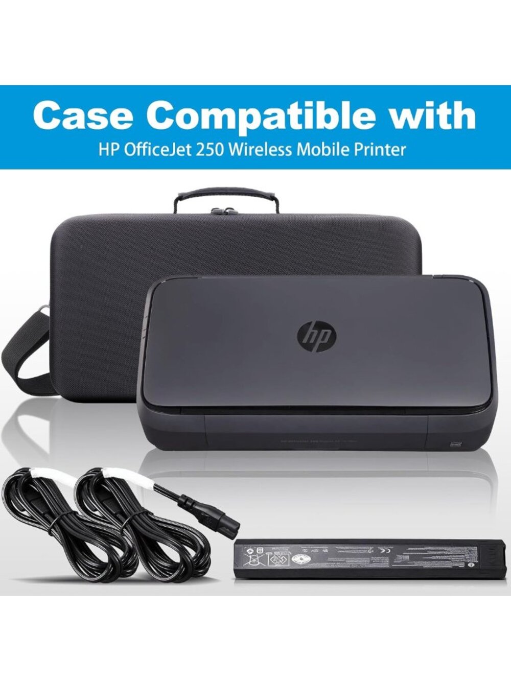 Portable Printer Travel Case for HP OfficeJet 250 - Hard Shell, Wireless - Picture 2 of 9